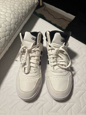 adidas White and Black High-Top Sneakers
